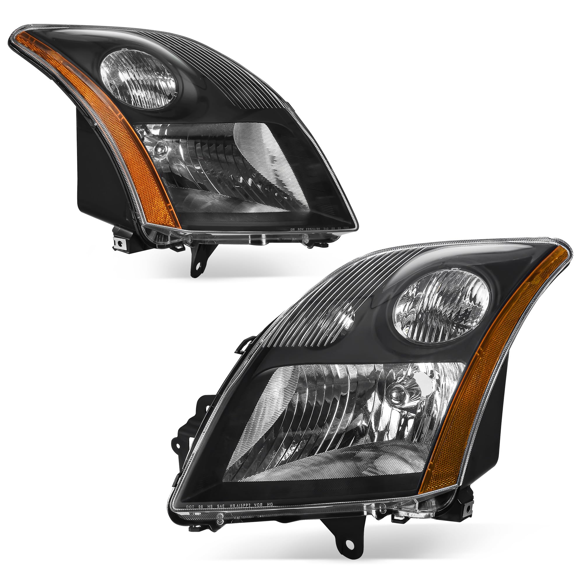 AUTOSAVER88 Headlights Assembly Compatible with 07 08 09 2007 2008 2009 Sentra 07-09 2007-2009 Headlamps Pair Driver and Passenger Side Black Housing