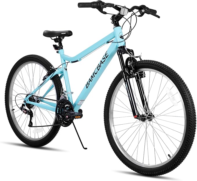 HILAND 26 Inch Women's Mountain Bike, 18 Speed Gears, Mountain Bike with V-brakes, Robust MTB for Women, Green/Purple/White
