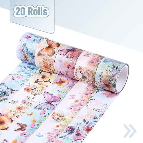 Vista 165 de Mr. Pen - Juego de cintas Washi, 21 rollos, tamaños surtidos, cinta washi floral para diario