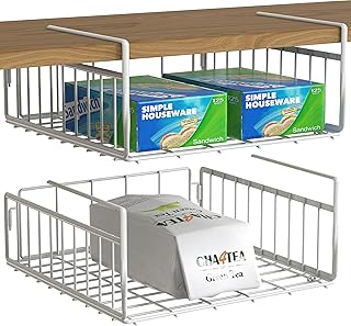 26 Small Bedroom Storage Ideas That Maximize Every Inch 77 SIMPLE HOUSEWARE Under Shelf Basket, White – 2-Pack Space-Saving Storage...