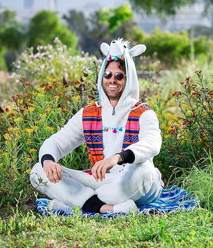 Vista 5 de Tipsy Elves Disfraz de vaca para hombre en blanco y negro, divertido mono de Halloween de animales de granja