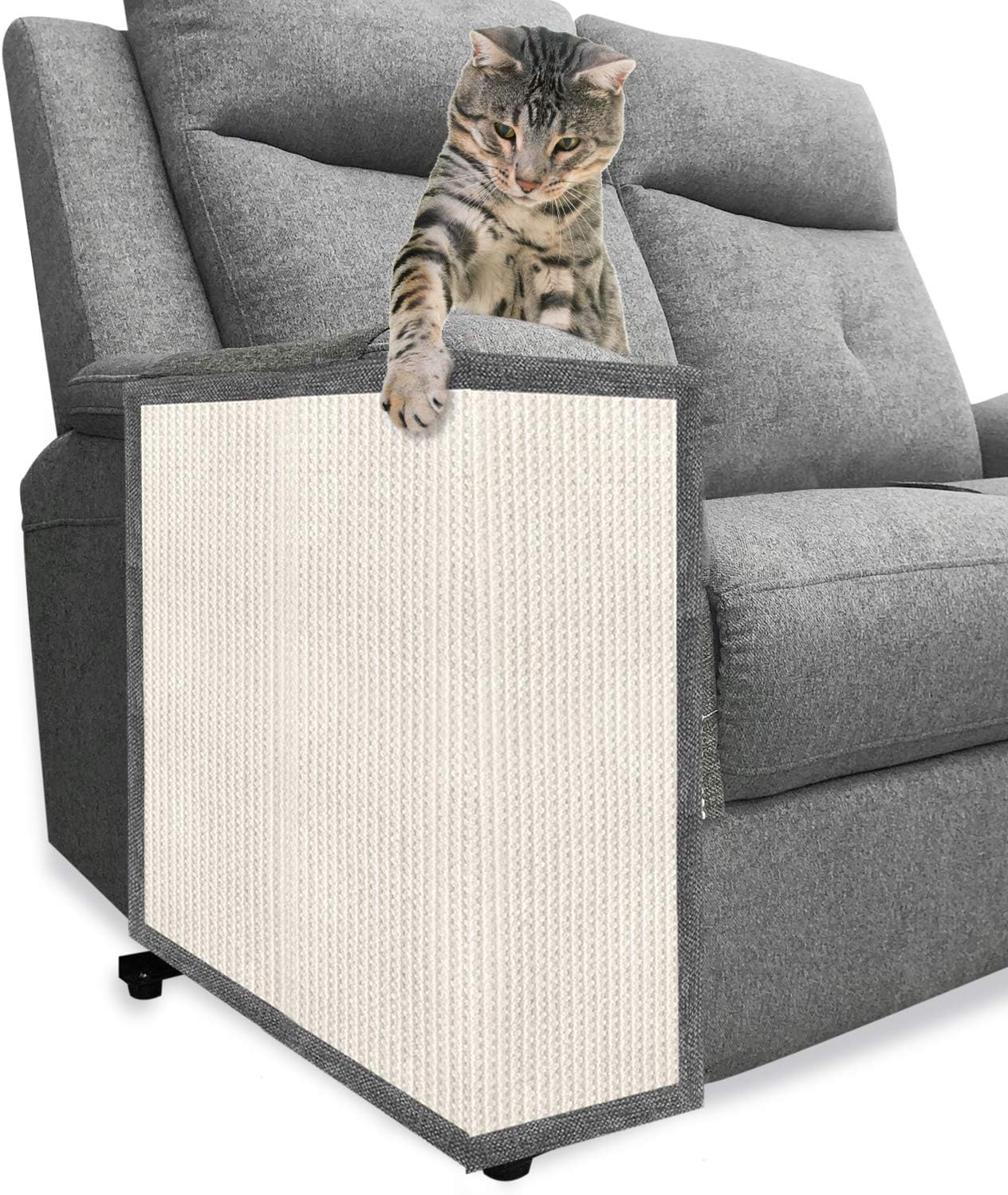 BIGA Cat Scratch Furniture Protector with Natural Sisal for Protecting Couch Chair Sofa Right