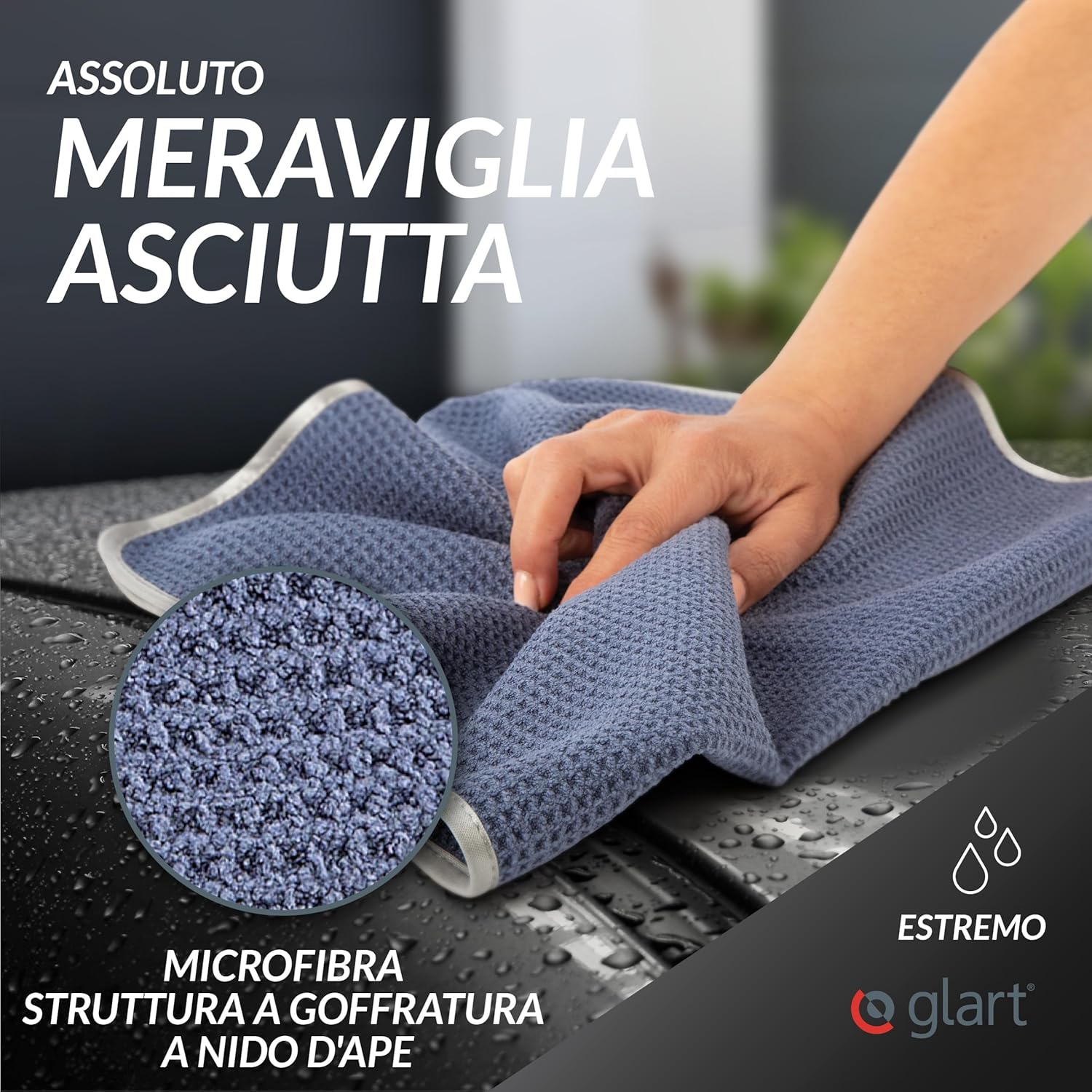 Glart 47TG Set of 2 Premium Microfibre Car Towels, 70 x 40 3 81Sbg MPBiL. AC SL1500 -