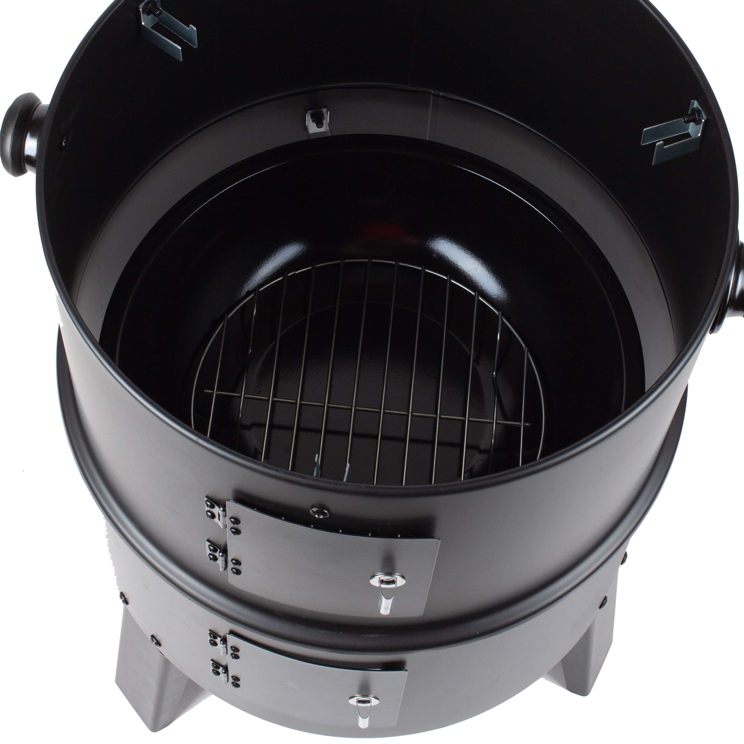 GrillMaster Grill Węglowy SmokeHouse GM8000 + Wędzarnia + Termometr, Ogrodowy, Wędzenie, Gotowanie na Parze, Dwie Misy, Funkcja Paleniska