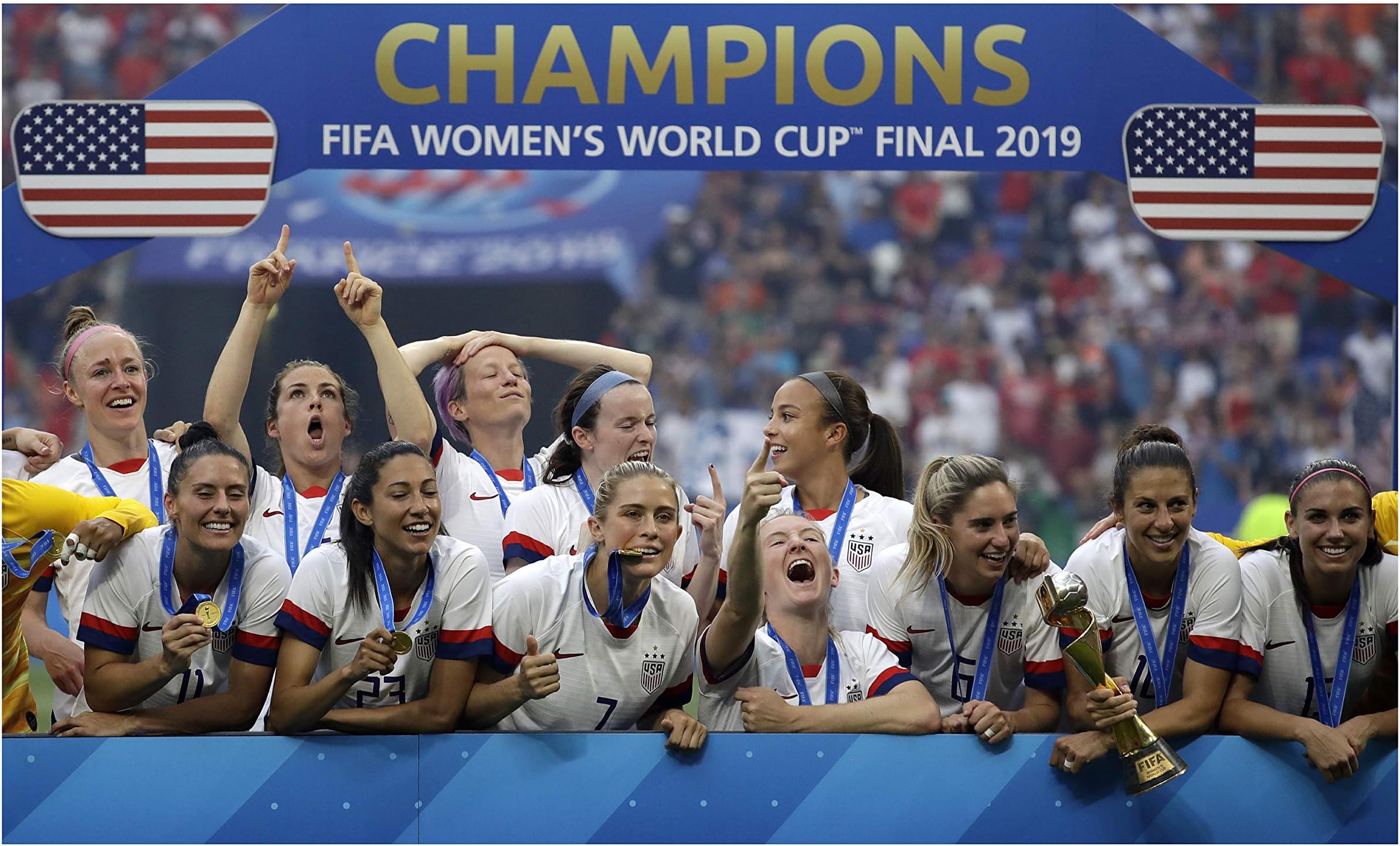 USA World Cup Women's Soccer Team Champions Poster Print Photo Wall Art Sports Megan Rapinoe Alex Morgan Carli Lloyd Size 24x36#1