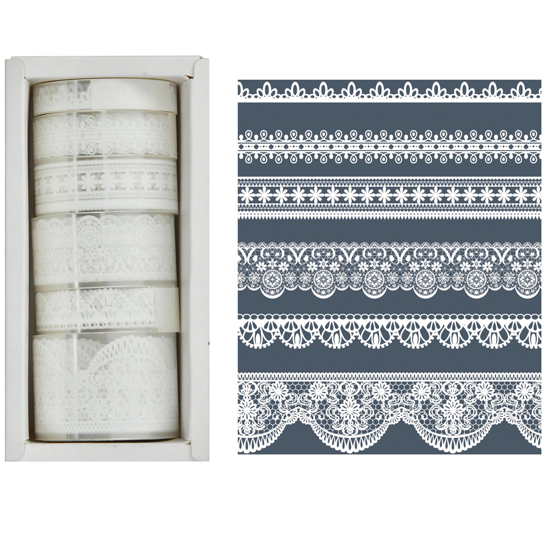 Lace Washi Tape Set - Floral Decorative Tape for Crafts -3 Lace Washi Tape Set - Floral Decorative Tape for Crafts -3