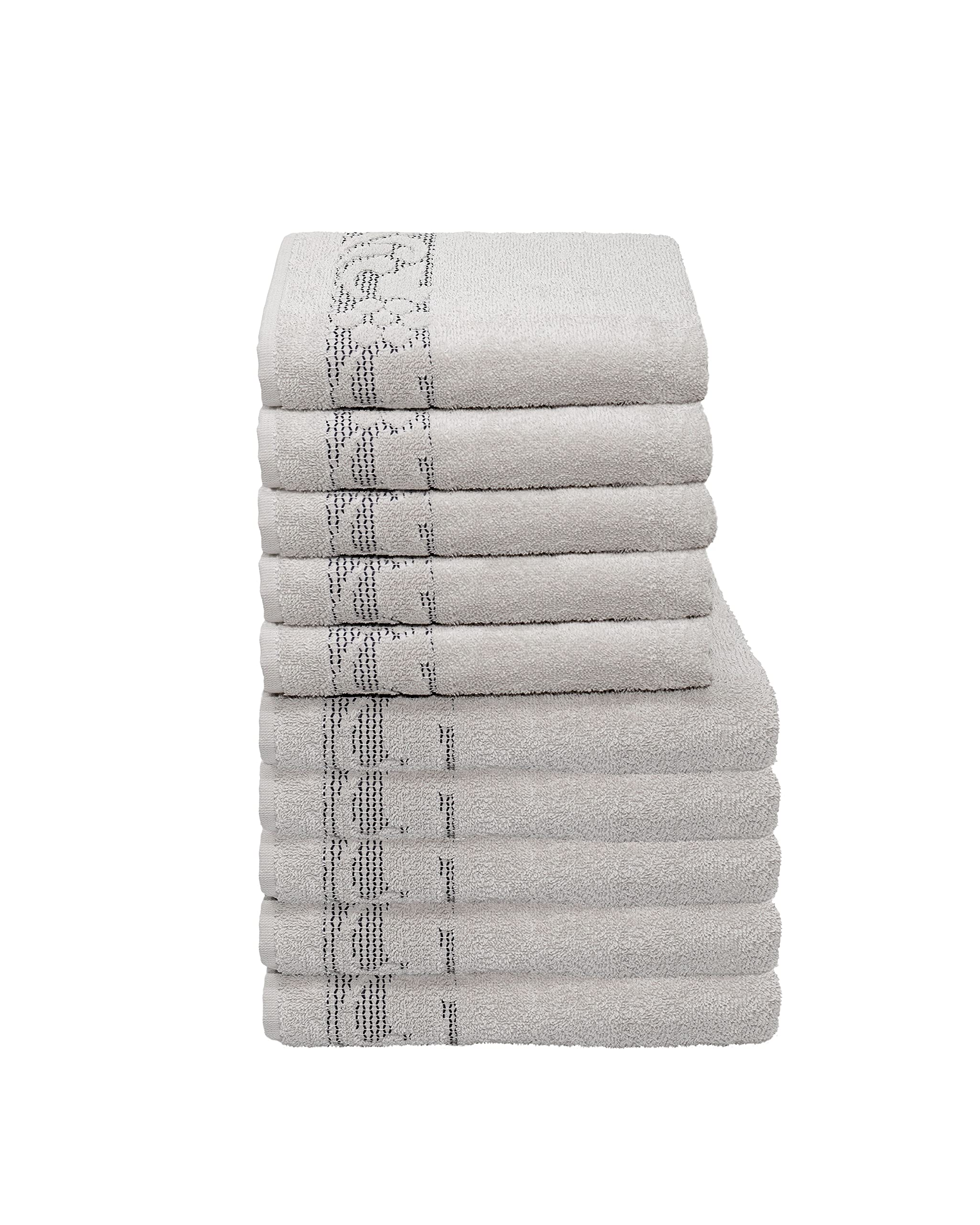 Italian Bed Linen N.10 Pezzi Spugna Kate, Fiore Grigio Scuro, 50x100cm
