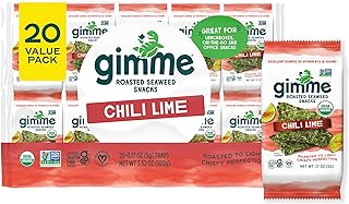 Gimme Seaweed Organic Premium Roasted Seaweed Snacks, Chili Lime, 20 Cou...