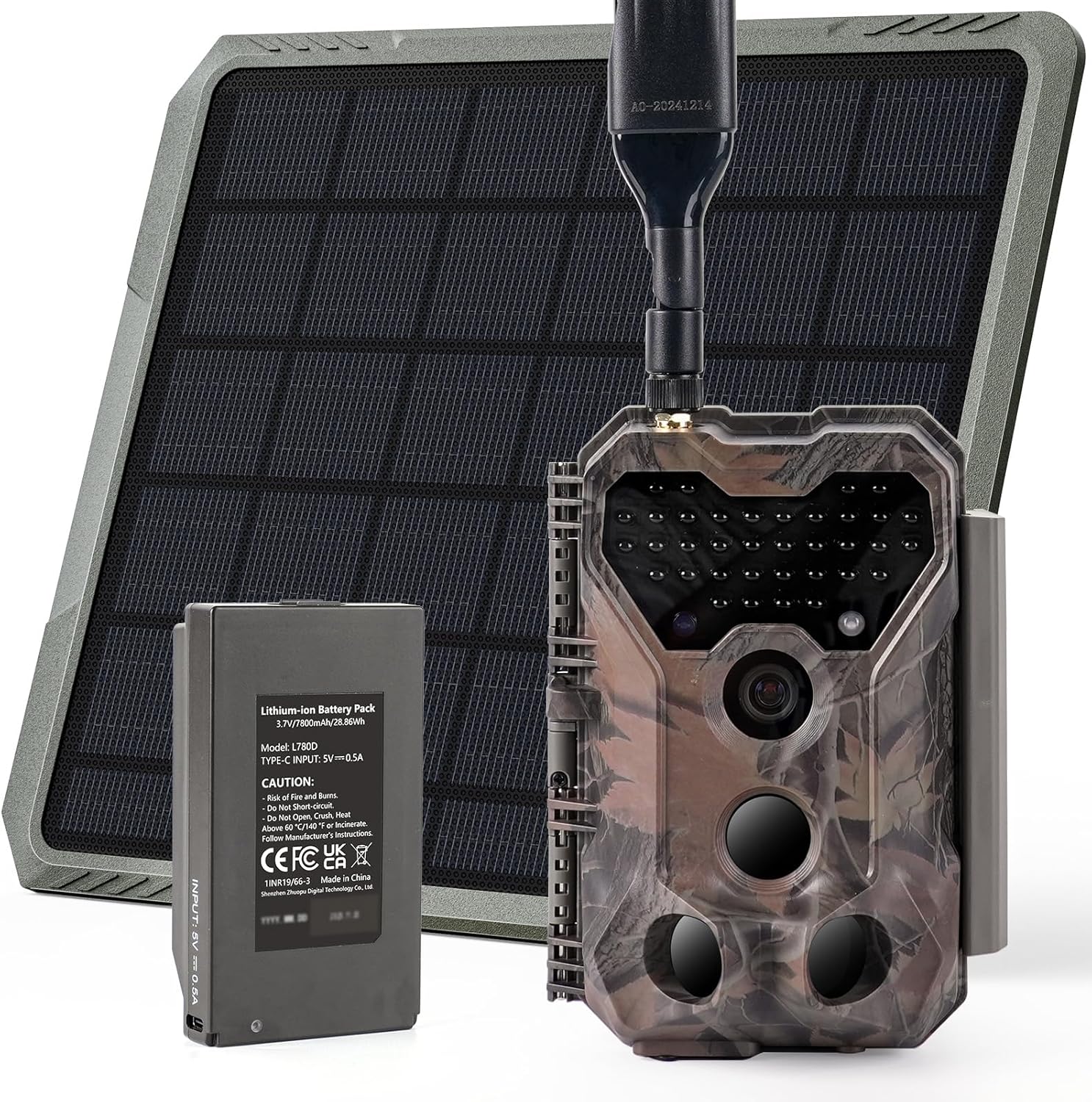 Meidase Solar Cellular Trail Camera S965 Pro (Non-WiFi), Live View, GPS Tracking, Multi-Camera Sharing, 7800mAh Rechargeable Battery, 10W Solar Panel, Motion Activated