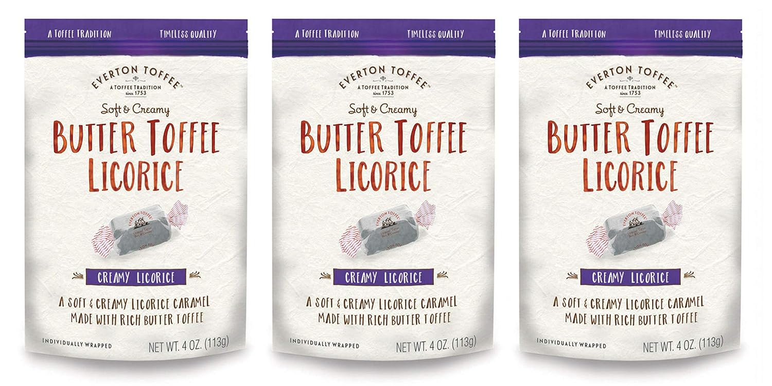 Everton Toffee Butter Toffee Caramels, Licorice Flavor (4