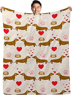 Dachshund Blanket Dachshund Throw Blanket for Girls Boys Dachshund Themed Gifts Dachshund Fleece Blanket Lightweight, Soft, Comfortable, Warm for Bed Couch Living Room