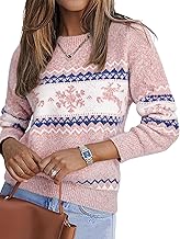 Women's Christmas Jumper Snowflakes Stand-Up Collar Christmas Jumper Warm Winter Sweater Tops for Women