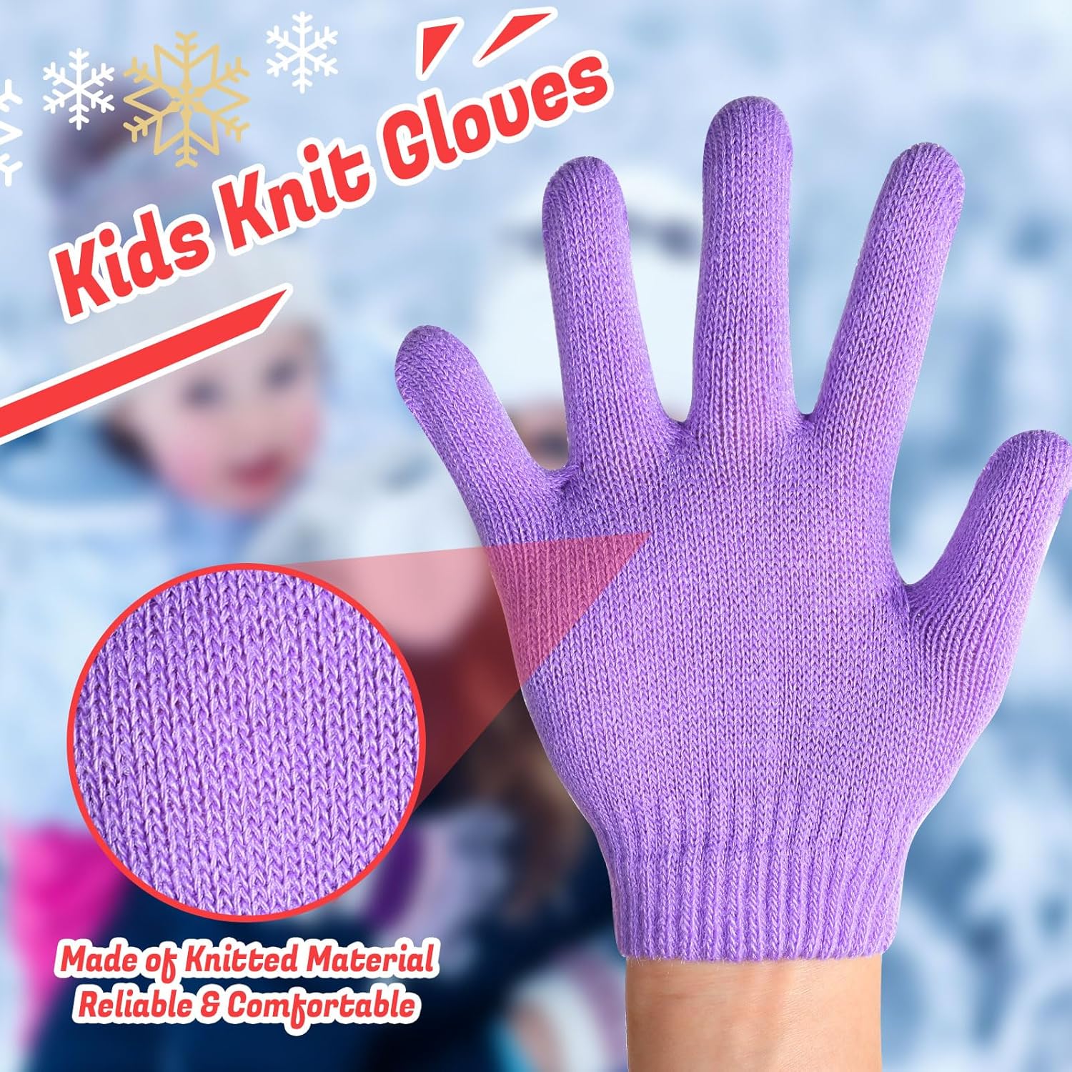 Handepo 150 Pairs Kids Gloves Bulk Winter Knitted Warm Gloves Full Finger Children Mittens for Christmas Boys Gift Girls - Image 5