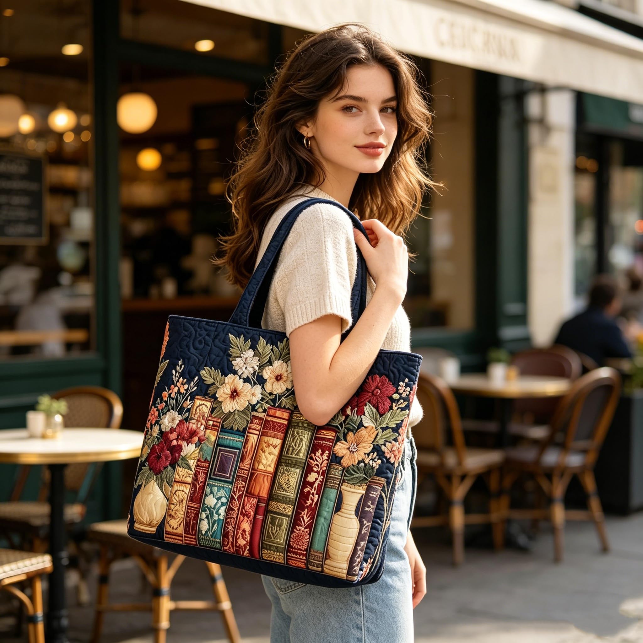 Aiorrax Quilted Bags, Quilted Tote Bag, Quilted Tote Bags for Women, Vintage, Hobo, Lightweight Large Capacity — view 2
