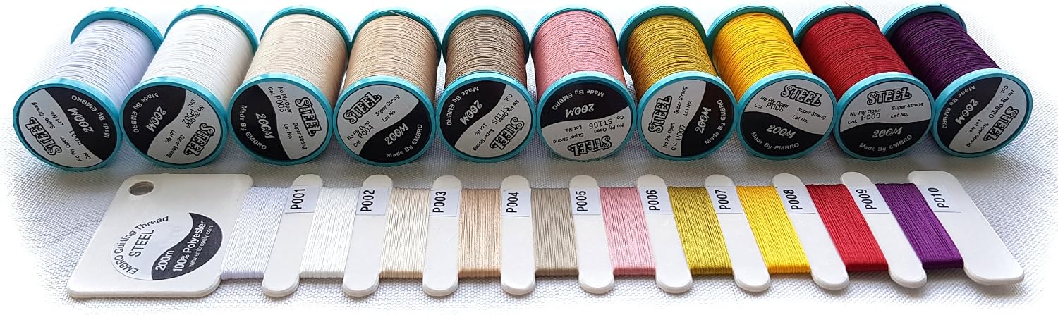 All Purpose Extra Strong Heavy Duty Bonded Sewing Thread (Spring) Great for Quilting, Leather, Denim, Outdoor and Camping Products. 10-Pack 50wt/3PLY, 218YD Each.