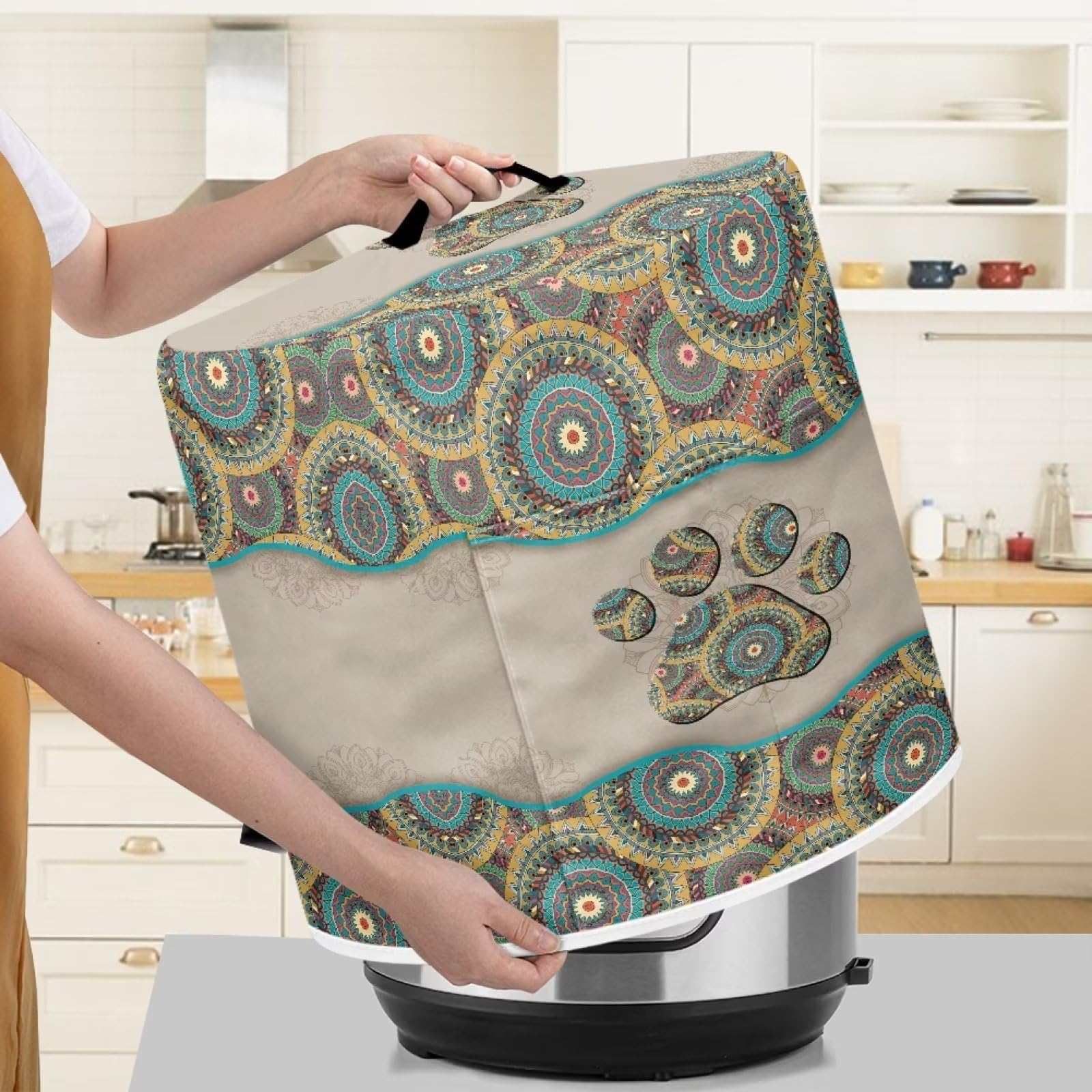 TODIYADDU Ethnic Dog Paw Blender Cover Boho Mandala Stand