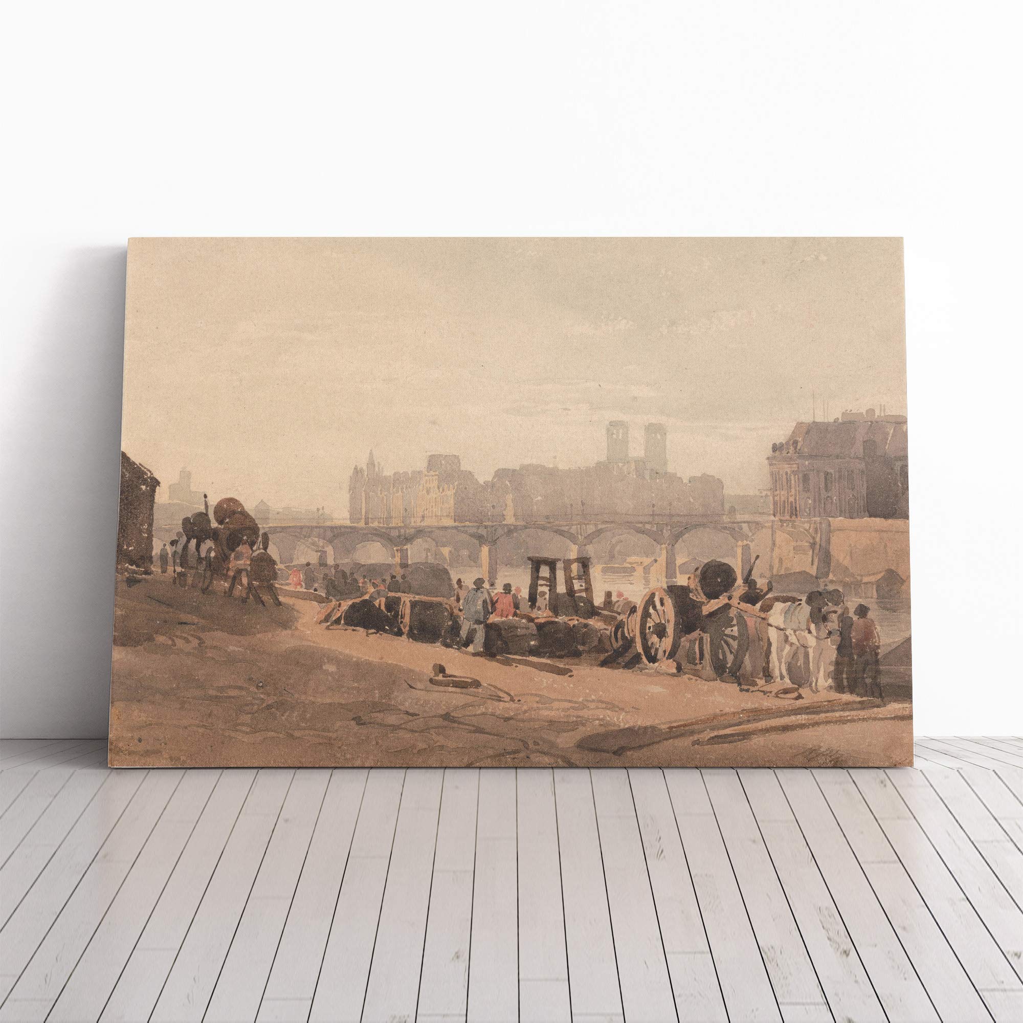 Richard Bonington Outskirts of The City Canvas Print | Gallery Wrapped 30mm Frame Wall Art | 20x14 inches | Ready to Hang | Modern Cityscape Picture | Living Room Bedroom Lounge Office