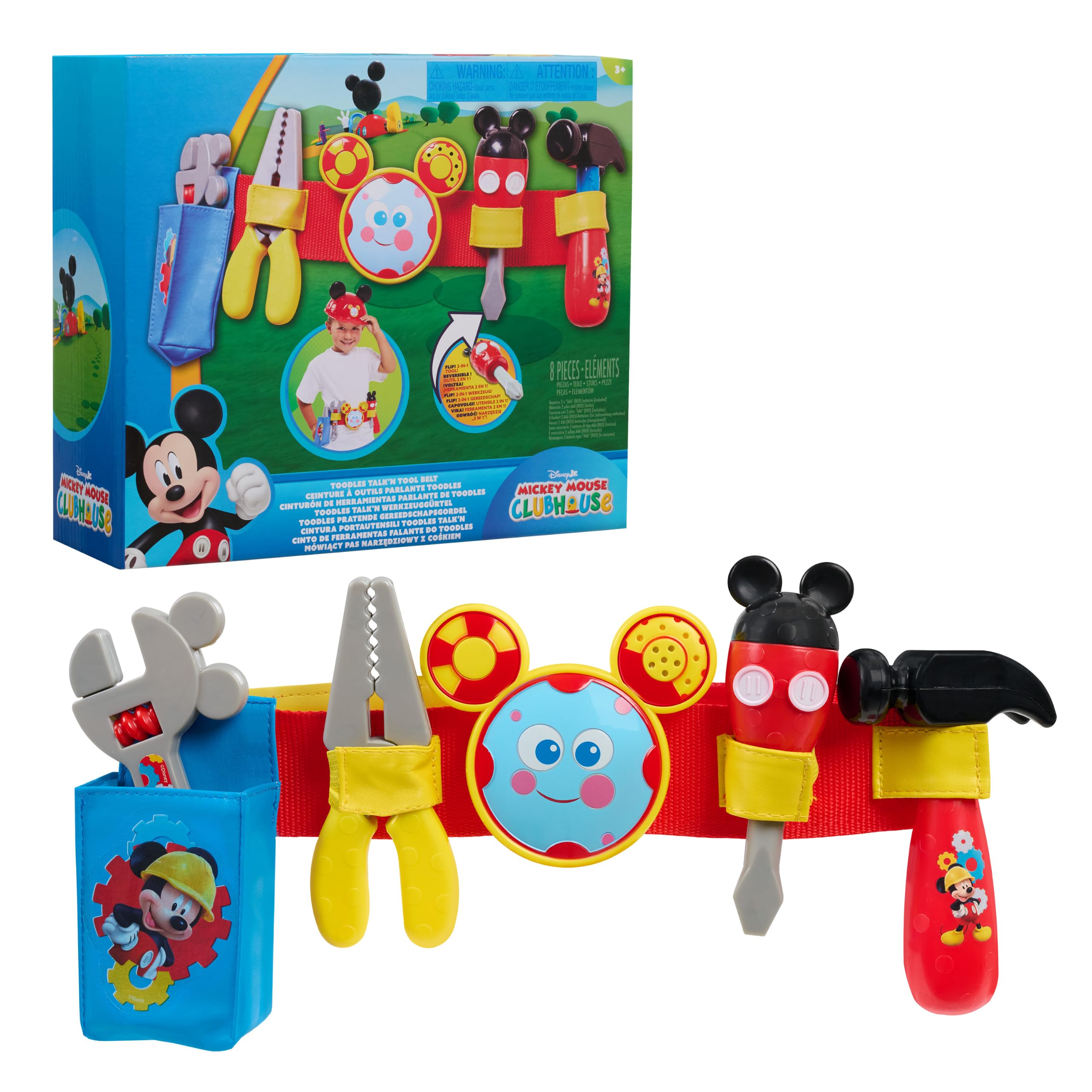 TOMY ミッキー ミニー ギルドクロック Amazon.com: Disney Mickey Toodles Talk'n Toolbelt Kids Play Tool