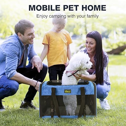 Miniatura 14 de Transportador de gatos para 2 gatos/gatitos, transportador de mascotas para gatos, cachorros, perros pequeños y conejos, bolsa de viaje plegable