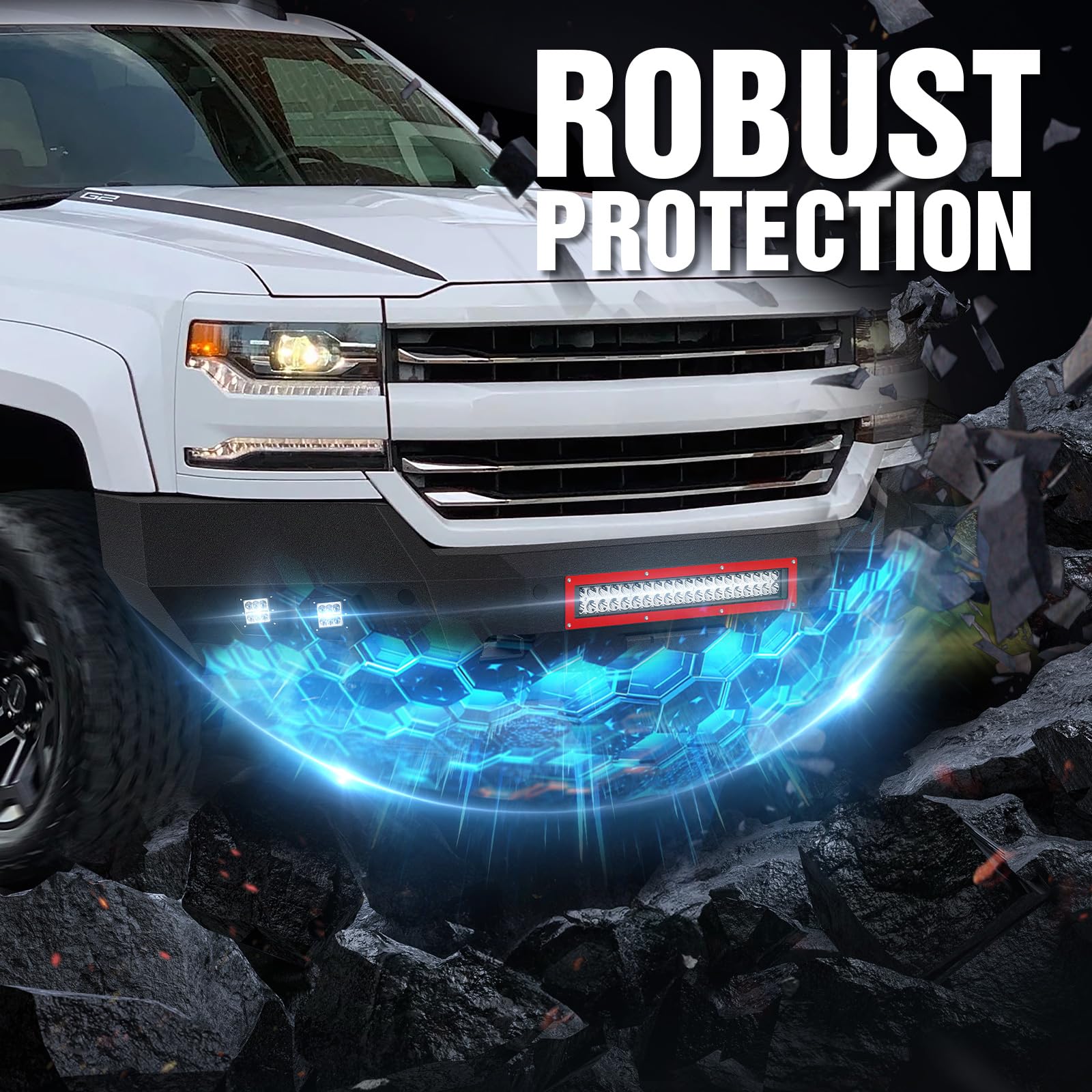 FRONT BUMPER VALANCE For Chevrolet Silverado 1500 2016-2018 W/Tow Hook