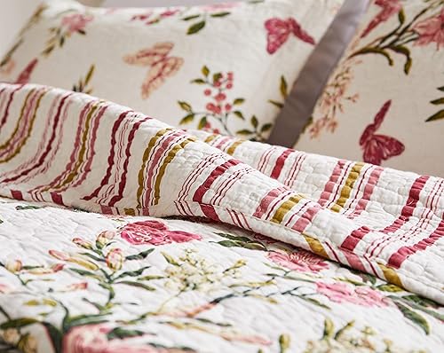 Vista 4 de Conjuntos de edredones con diseño de mariposas Greenland Home, Algodón, Multicolor, King Mariposas,Colorado Lodge,Katy,Felicidad,Medina