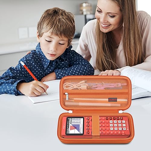 Vista 28 de Elonbo Funda de transporte para calculadora gráfica de color Texas Instruments TI-84 Plus CE/TI-84 Plus/TI-83 Plus/TI-83 Plus CE, bolsillo de malla