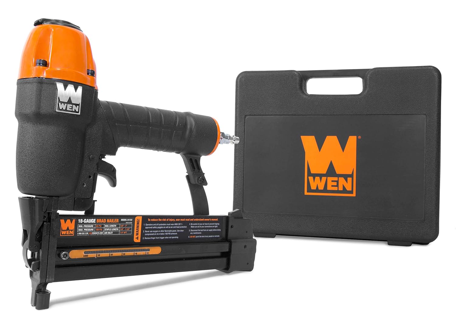 WEN 61722K 18-Gauge 2-in-1 Pneumatic 2-Inch Brad Nailer and 1 4-Inch Crown Stapler