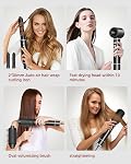 Atopskins 5 en 1 Séchoir à cheveux Brosse Sèche-cheveux, Ionique chaud Air Styler avec les curlers automatiques, brosse de volumizer & Straightener, outil de styling à séchage rapide pour tous les types de cheveux, léger voyage amical (noir)