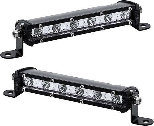 True Mods - Barra de luz LED ultradelgada de una sola fila de 7 pulgadas 1530 lm 18 W IP68 resistente al agua 12 V - 24 V nieblaconducciónluces de