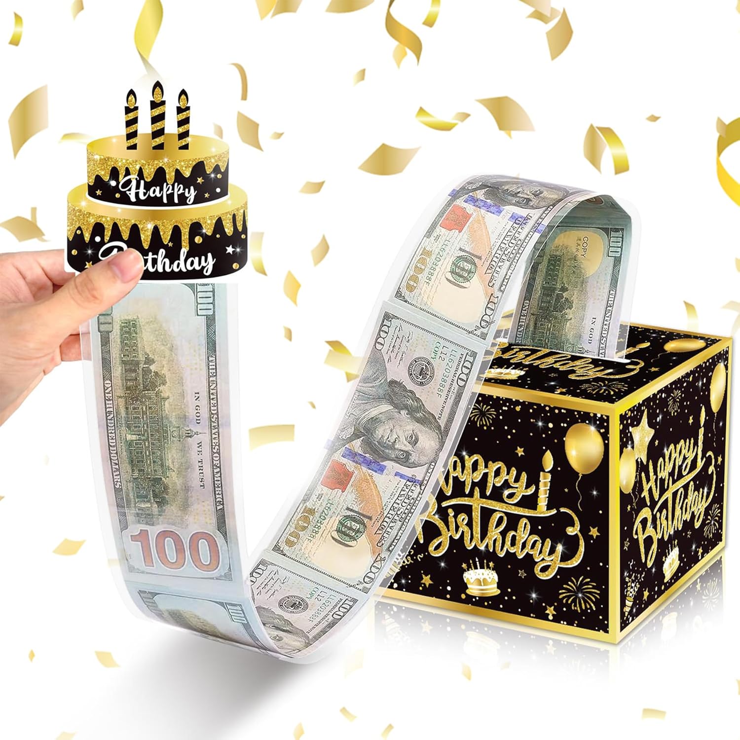 Hewslaty Birthday Money Box for Cash,DIY Box Gift for Money