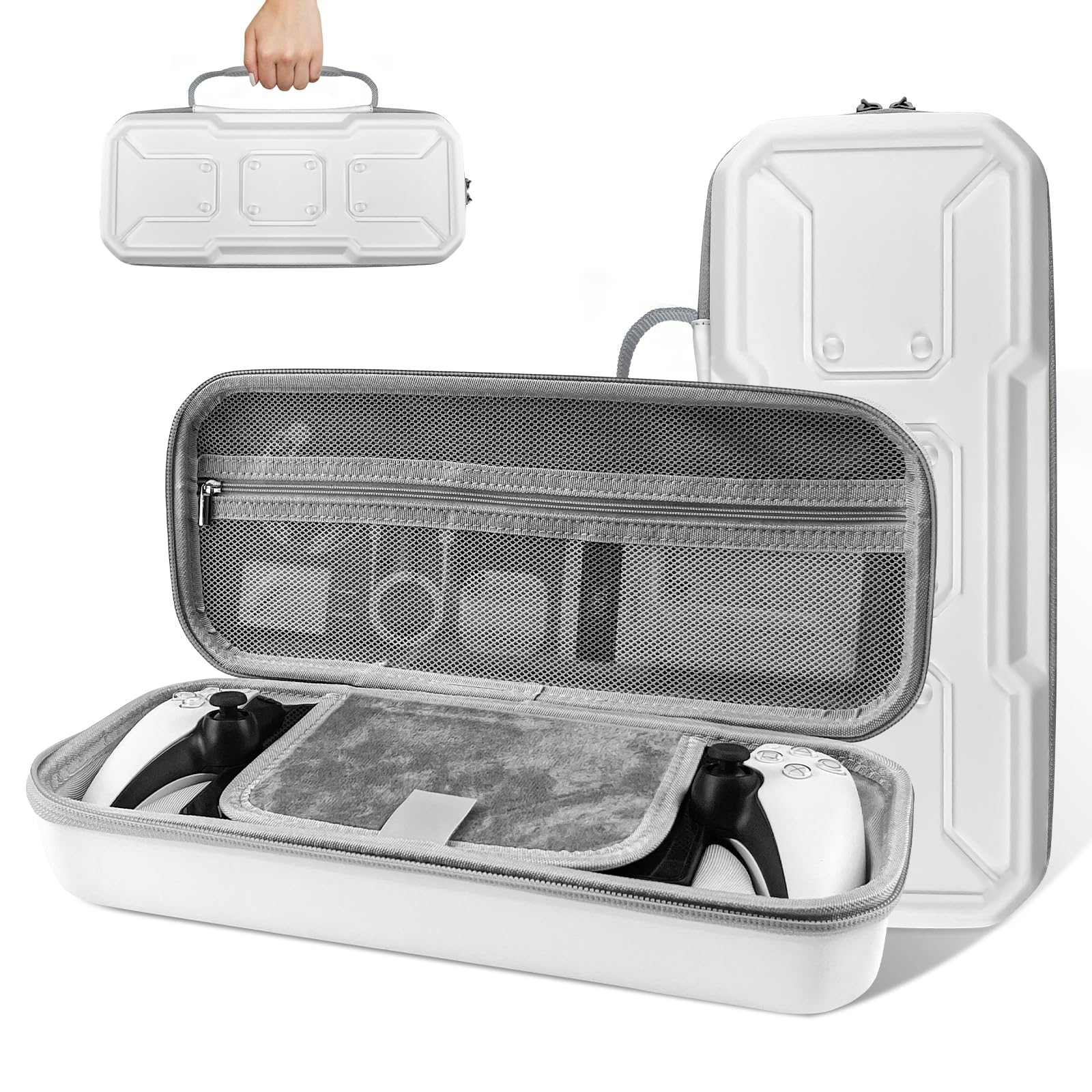 YAMTO Hard PU PS Portal Case Cover - Protective Travel Carrying Bag fits for Playstation 5 Portal, PS5 Home Storage and Convenient Outside , Easy Cleaning and Waterproof, White