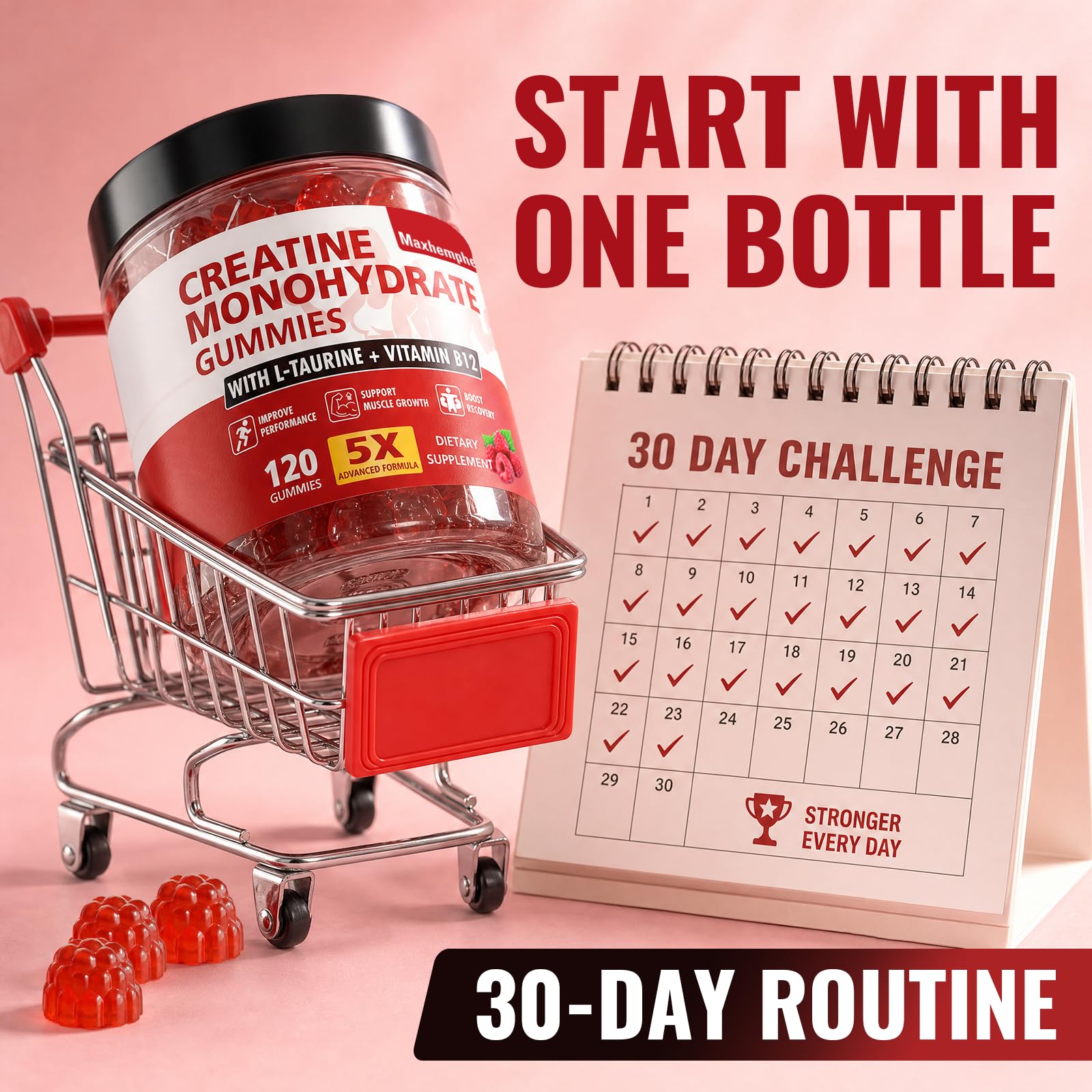Creatine Gummies for Women, 5g Creatine Monohydrate, 120 Count | Creatine for Women with 5g per Serving, Raspberry Taste, Vegan-Friendly Chewables for Daily Workout Routines — Amazon image 8