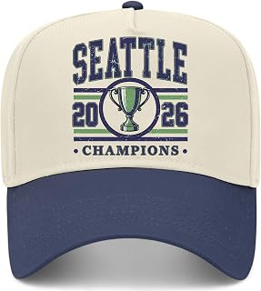 Seattle 2026 Champions Hat | Circle | Premium Adjustable Snapback Baseball Trucker Hats for Men & Women