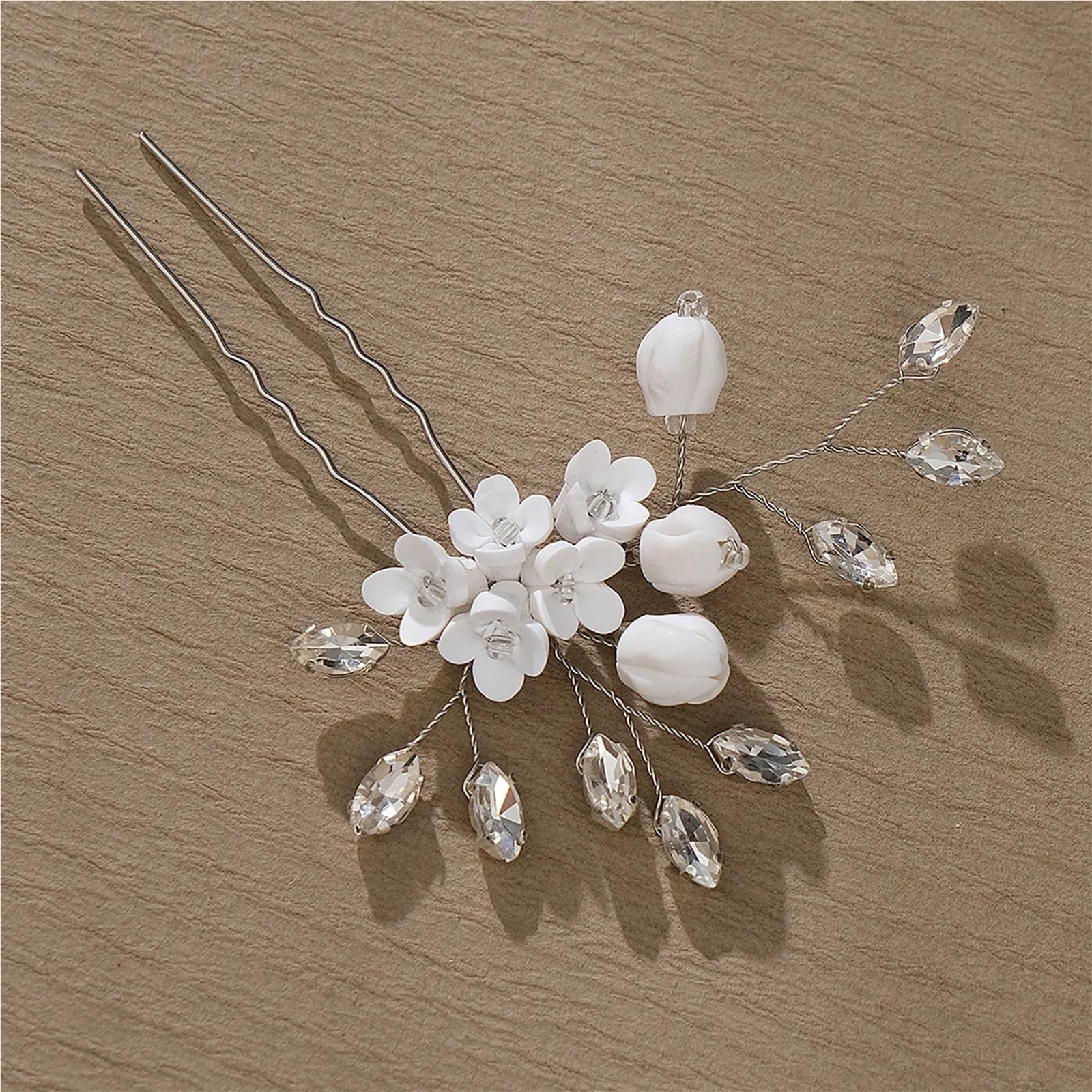 Forcine per Capelli Flower Hair Pins U Shape Headpiece Alloy Bridal Hairpin Clips For Festival Wedding Party Head Decor Accessories