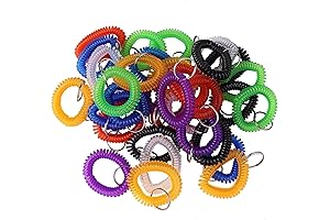 Pack of 35 Assorted Color Key Scrunchies & Coil Bracelets