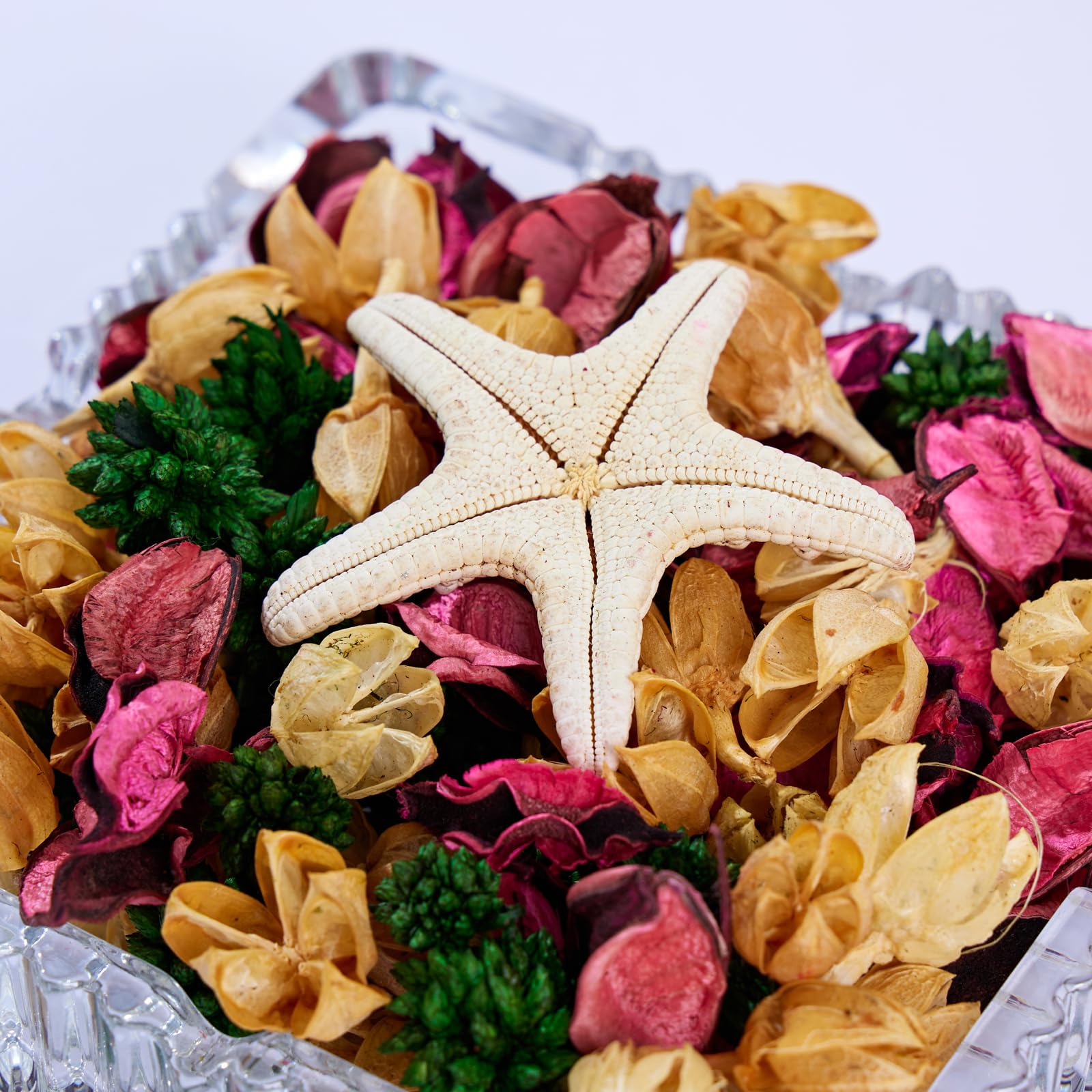 Pretysnow Rose Scented Sachets Bags - Long-Lasting Pink Potpourri Dried Flowers | Bowl & Vase Filler | Coastal Style Home Fragrance Décor for Bathroom, Living Room, Bedroom, Office (4.9oz/140g)