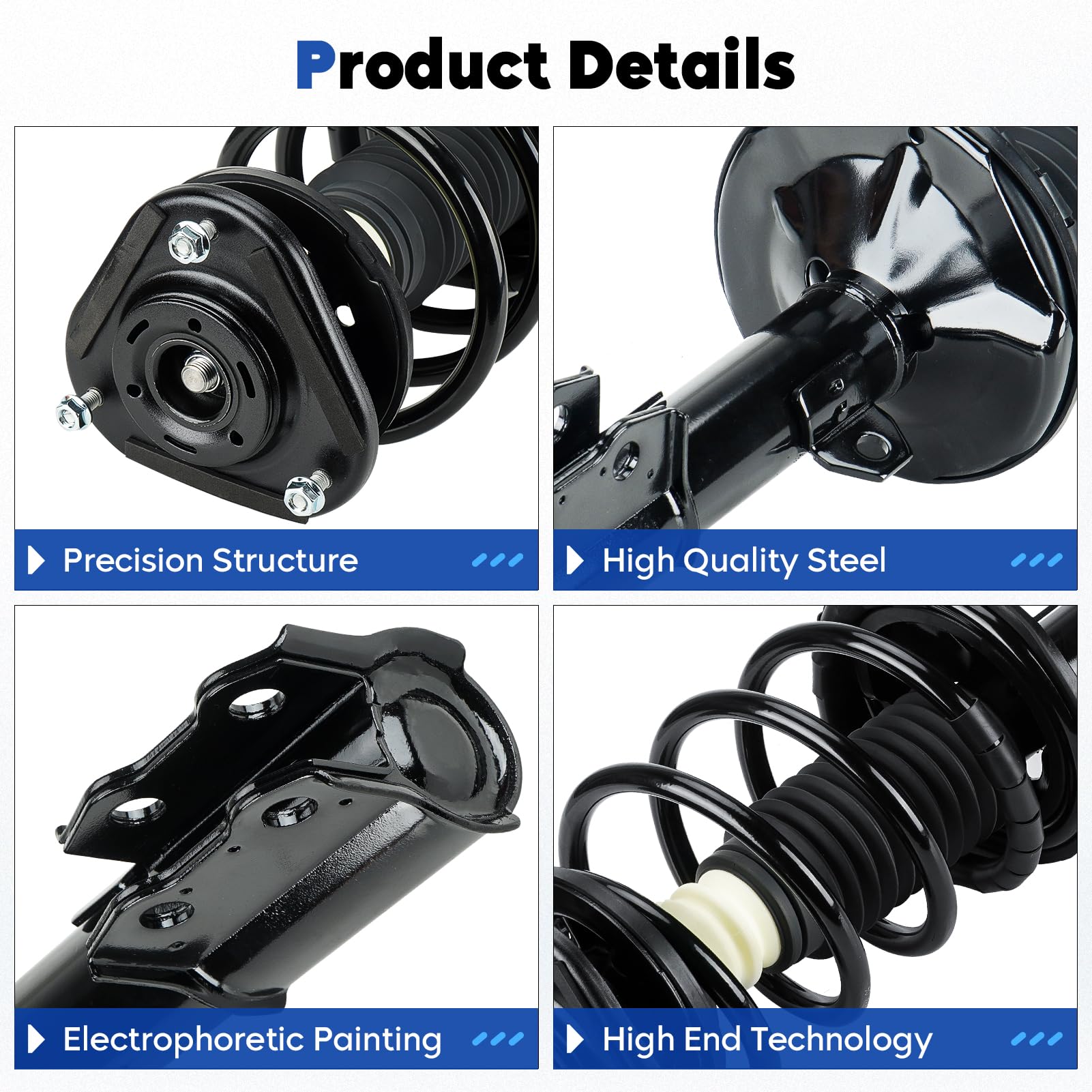 Set Of 2 Complete Front Struts Assembly With Spring-Set 2 Complete Front Struts Assembly With Spring Set 2 Complete Front Struts Shocks