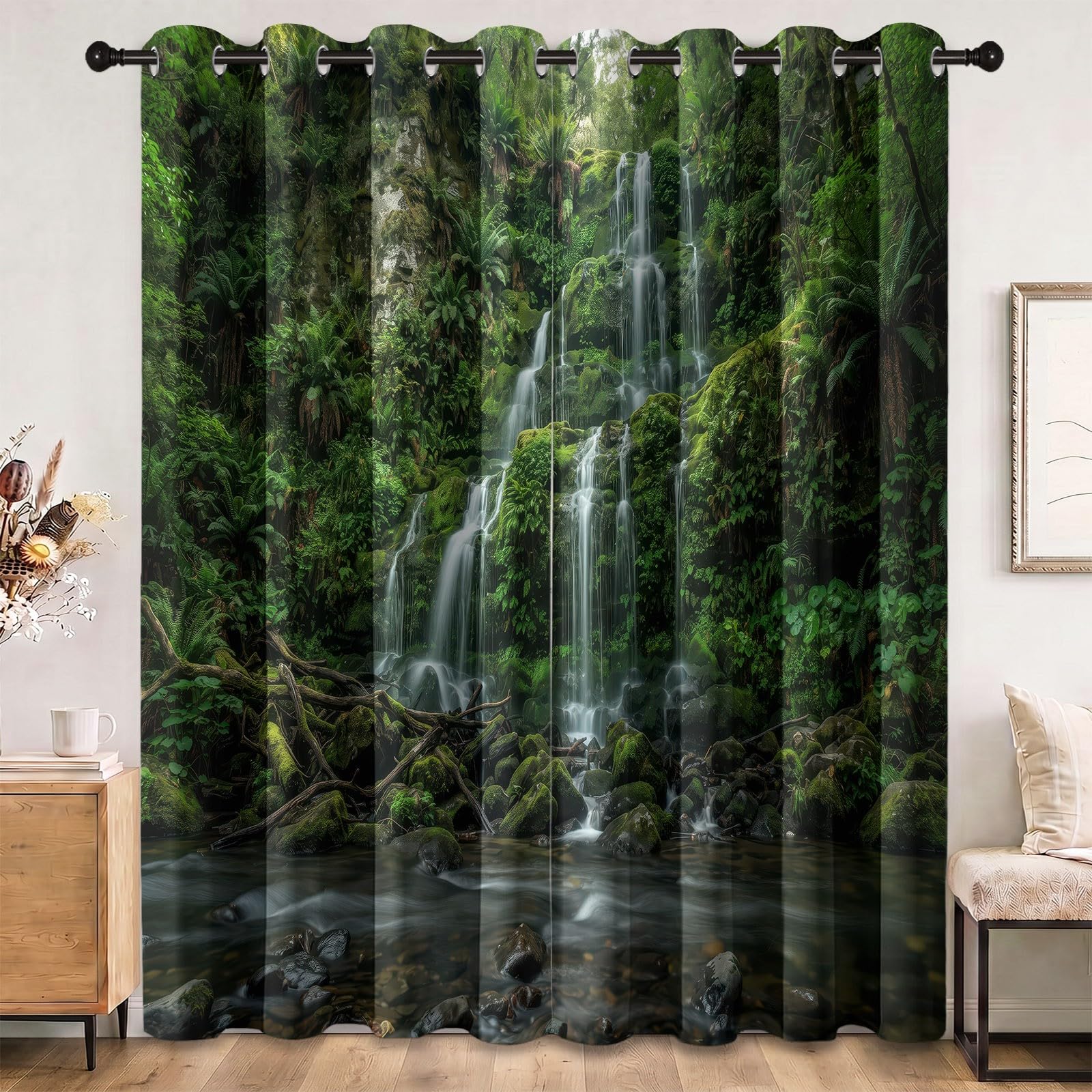 Rideaux Occultant Paysage Naturel 91.5 x 214 cm (L x H) Lot de 2
