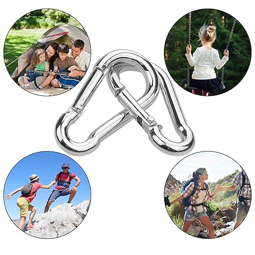 Miniatura 6 de Paquete de 30 ganchos de resorte, capacidad de carga de 260 libras, enlace rápido de acero galvanizado con zinc, M6 x 2.32 pulgadas (2.36 pulgadas),