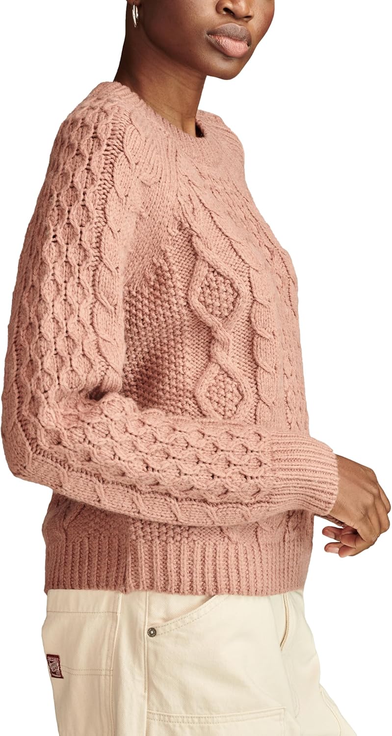 Lucky Brand Womens Mixed Cable Crew Sweater Pullover - Image 3