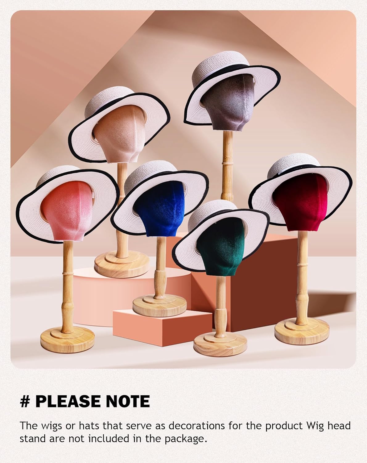 CHADWICK UnPinnable Mannequin Head With Stand 21Inch Height, 21.25 Inch Head circumference Velvet Wig Stand For Styling, Wig Head Stand With Mannequin Head, Hair Mannequin Head That Cannot Be Inserted