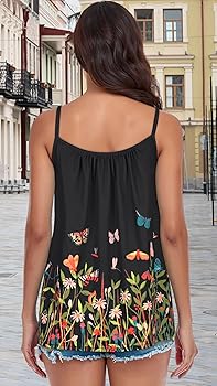 トップス Flower Beads Camisole Tunic Cecilia Floral Print Cami Top – FLORA by Alexandria