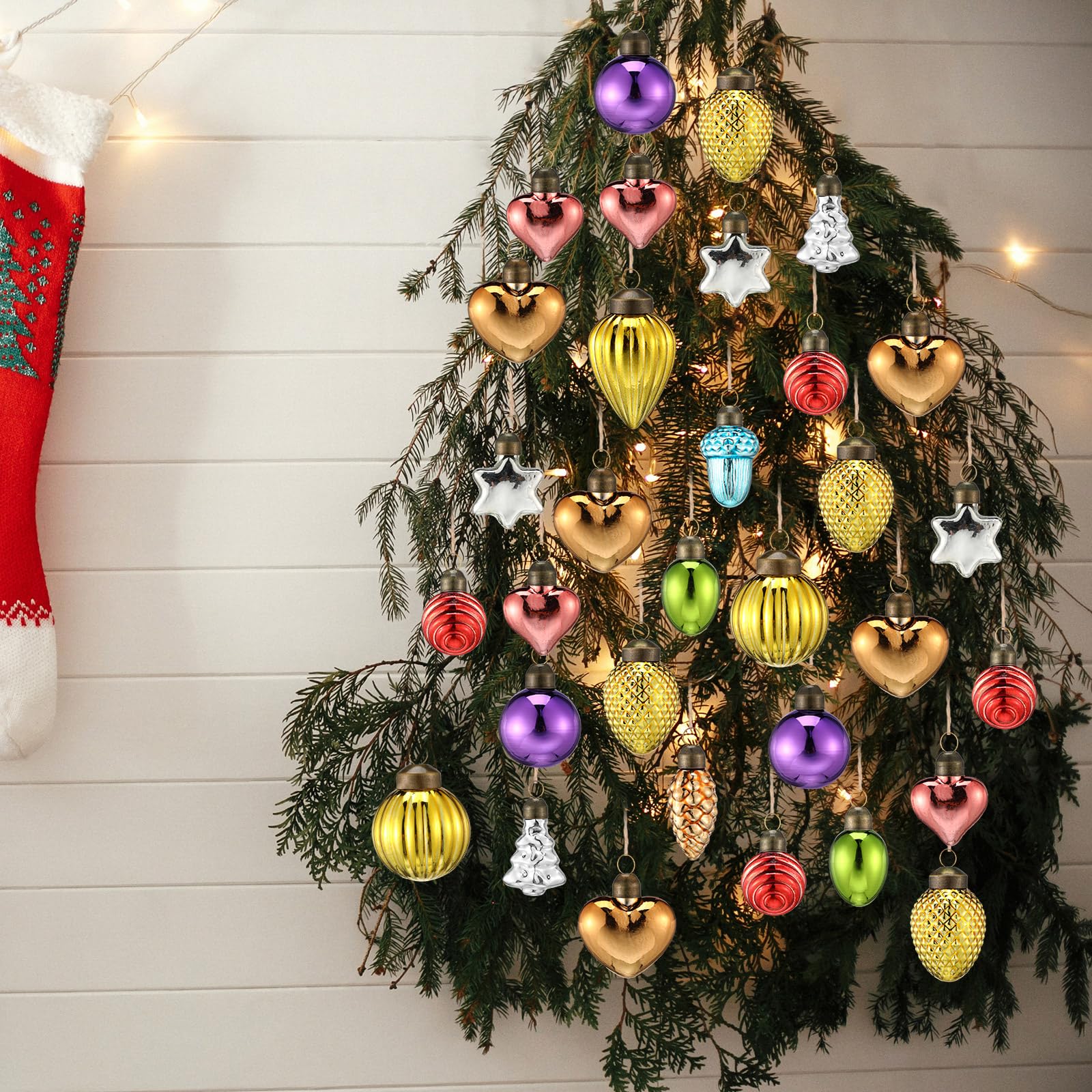 Amazon.co.jp: Glimin 36個 アンティーク ガラス クリスマス