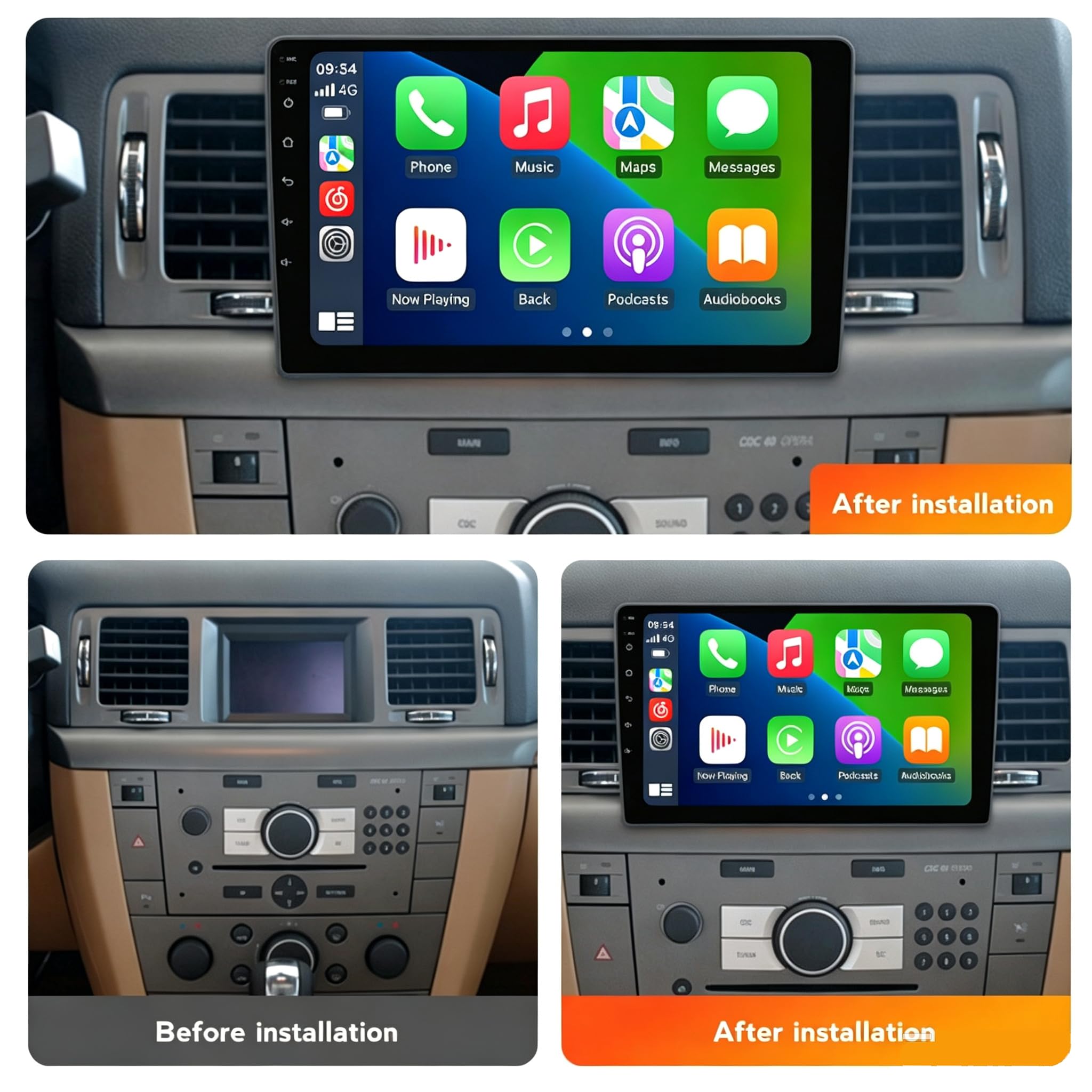 Autoradio à écran tactile 9" pour Opel Vectra 2004-2006 Android Double Din