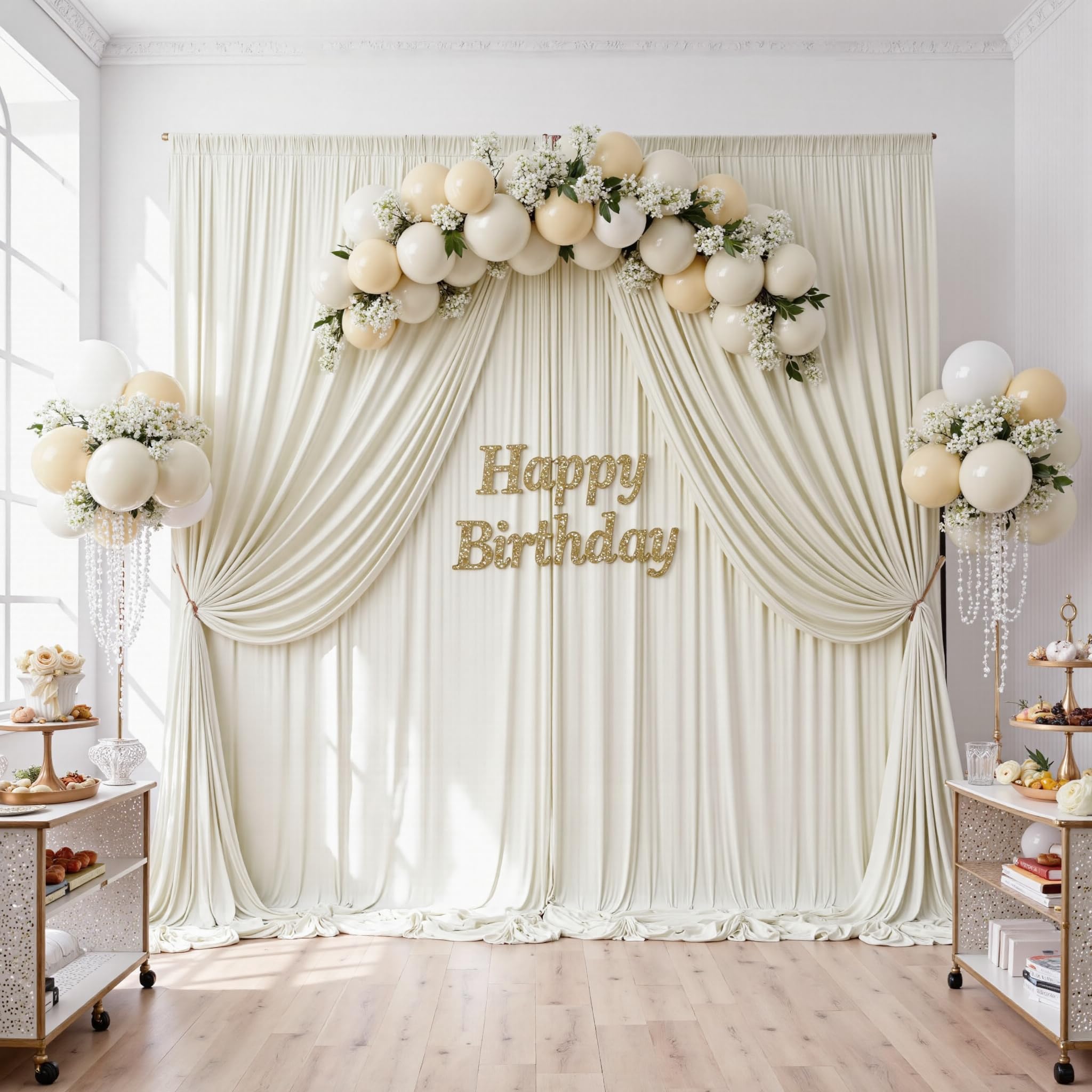 10ft x 10ft Wrinkle Free Black Backdrop Curtains for Parties, 2 Panels 5ftx10ft Polyester Photo Backdrop Drapes for Wedding Birthday Graduation Photography Background — view 126