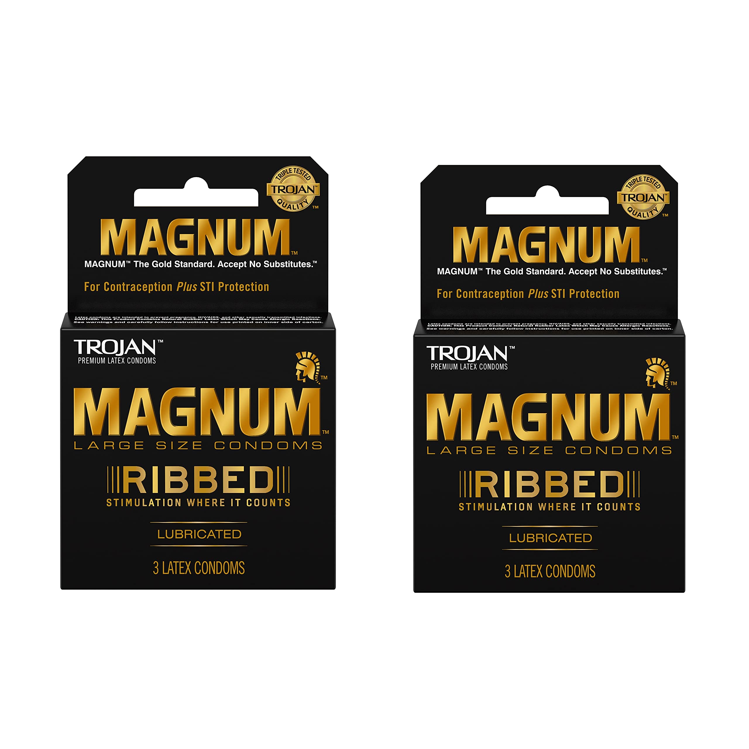 Amazon.com : Product Of Trojan, Magnum Ribbed Lubricated, Count 6 (3Pk)
