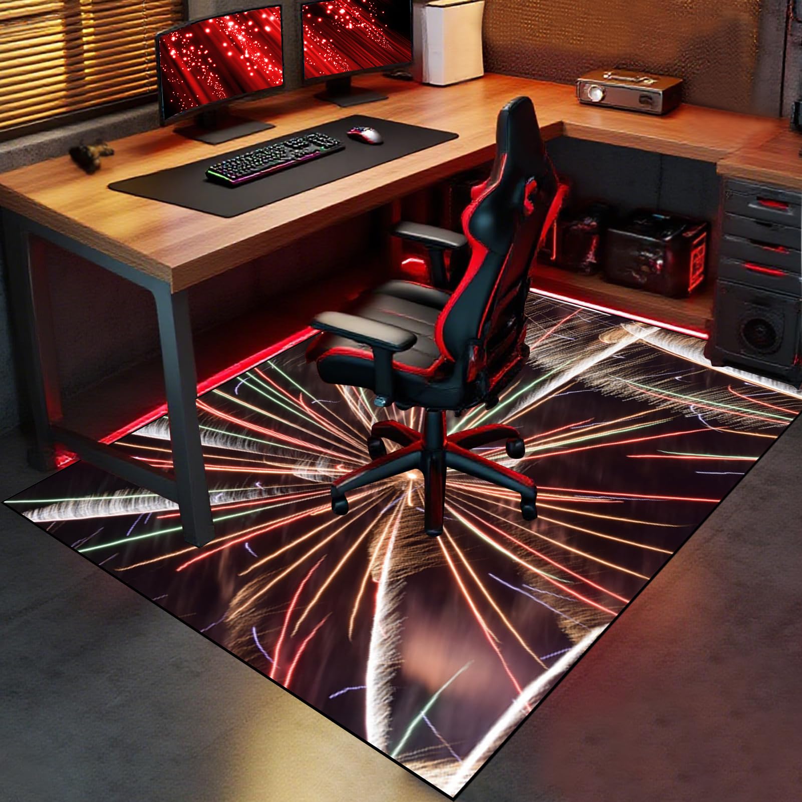 Alfombra Silla Gaming, Alfombrilla para Silla de Oficina 200 x 290 cm, Protector Suelo Silla Ruedas, Alfombra para protección de Suelos Duros, Antideslizante Tapete de Protección de Madera/baldosas