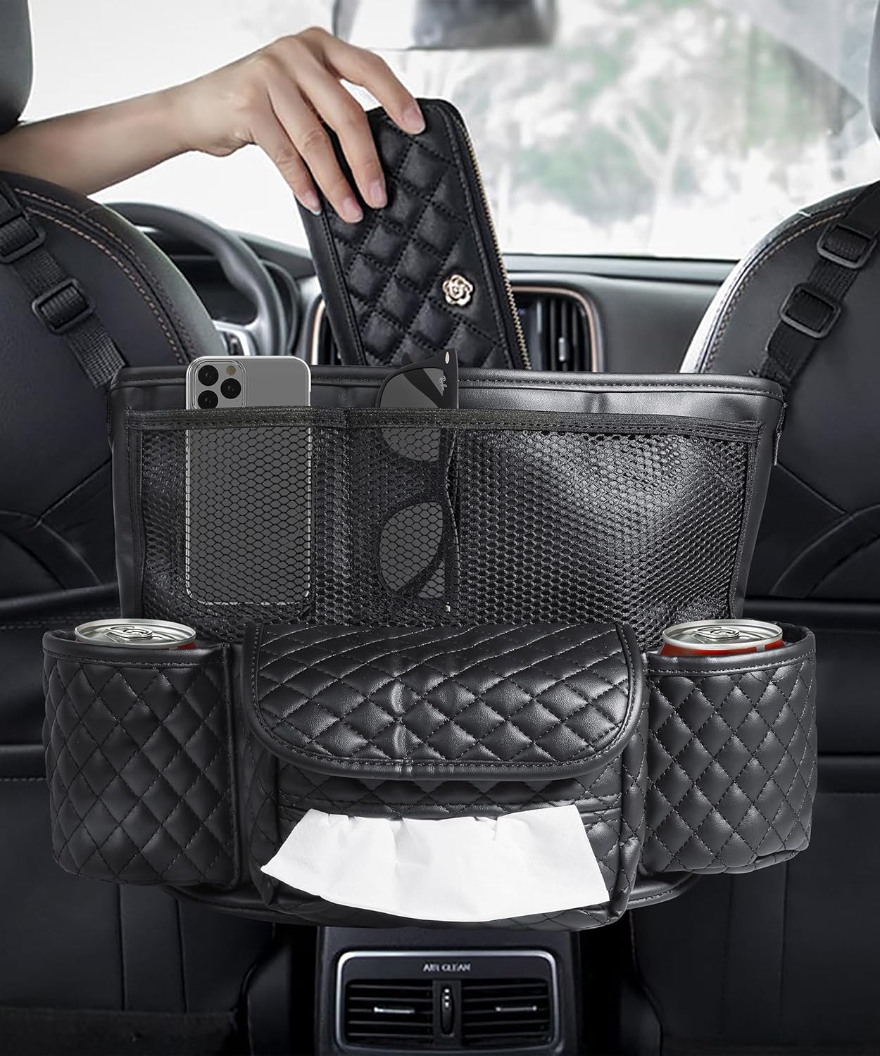 RACOONA Car Storage Organizer,Car Storage Center Console