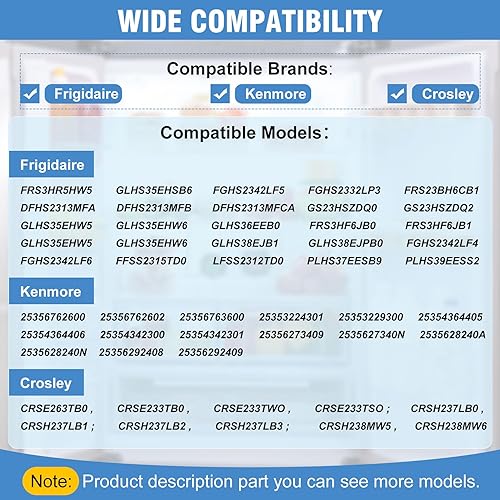 Miniatura 6 de Paquete de 2 contenedores para puerta de refrigerador 240324502 para frigidaire, Kenmore, Crosley, piezas de repuesto para refrigerador 240324510,