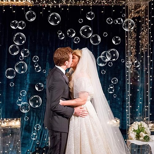 Miniatura 8 de Cheerland Calcomanía de pared con burbujas para decoración de fiesta bajo el mar, con recortes de burbujas, para cumpleaños de niños, decoración de